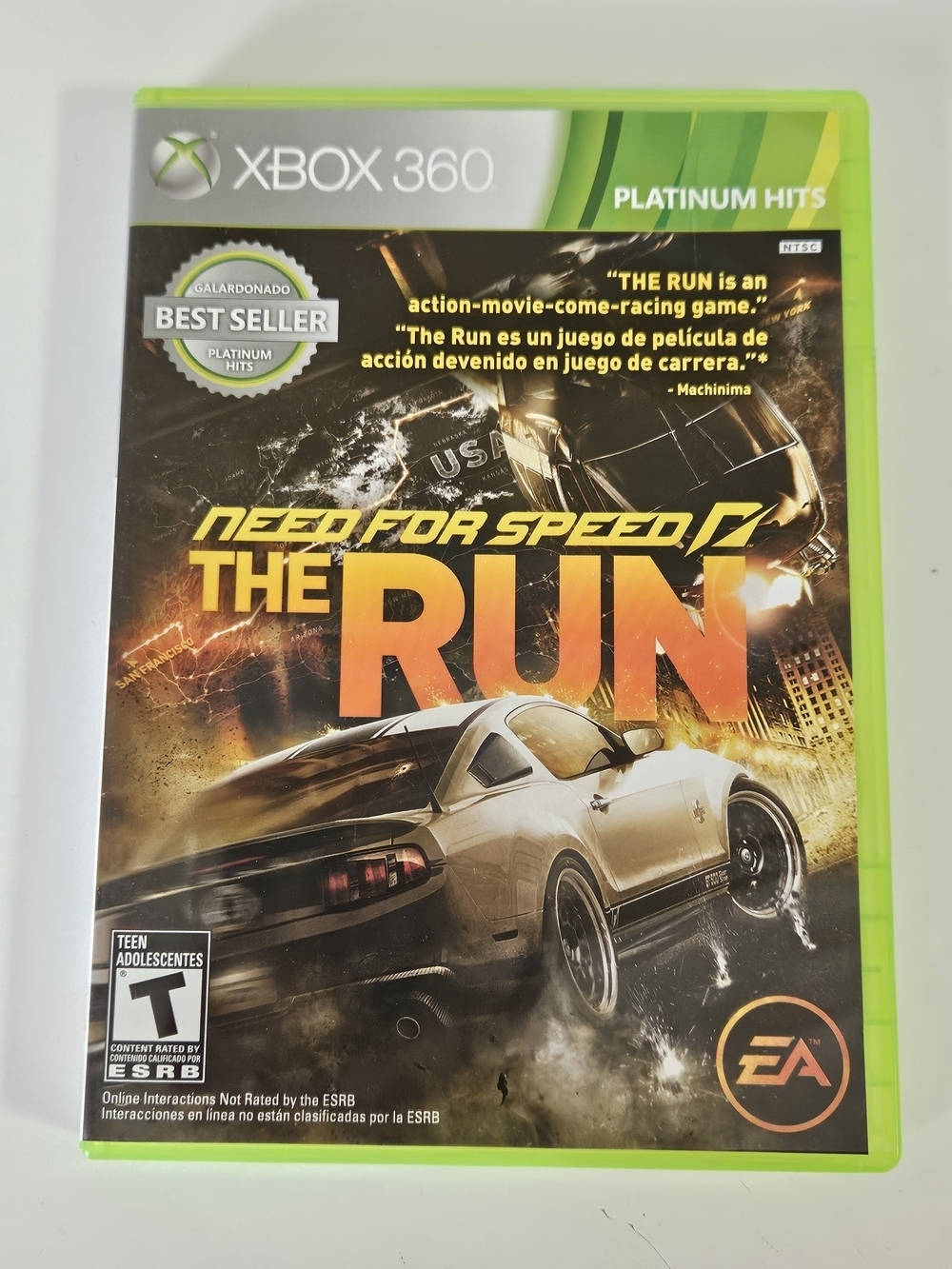 Need for Speed The Run Microsoft XBOX 360 Platinum Hits Case